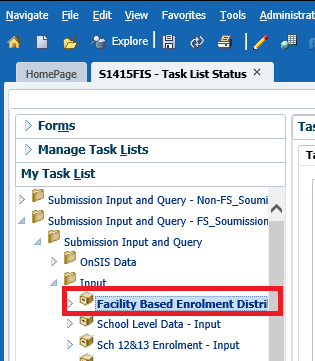 Highlighted the Facility - Based Data Distribution tab